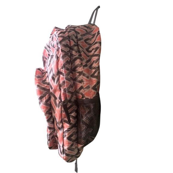 Trans By JanSport Backpack Pink Black Ikat Print School Laptop Pocket Bag - Picture 8 of 10